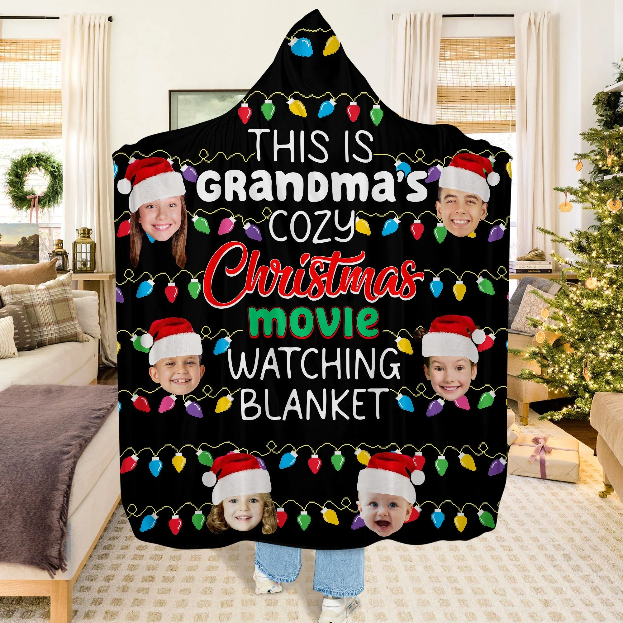 Custom Photo Gifts For Grandma Personalized Wearable Blanket - Image 5