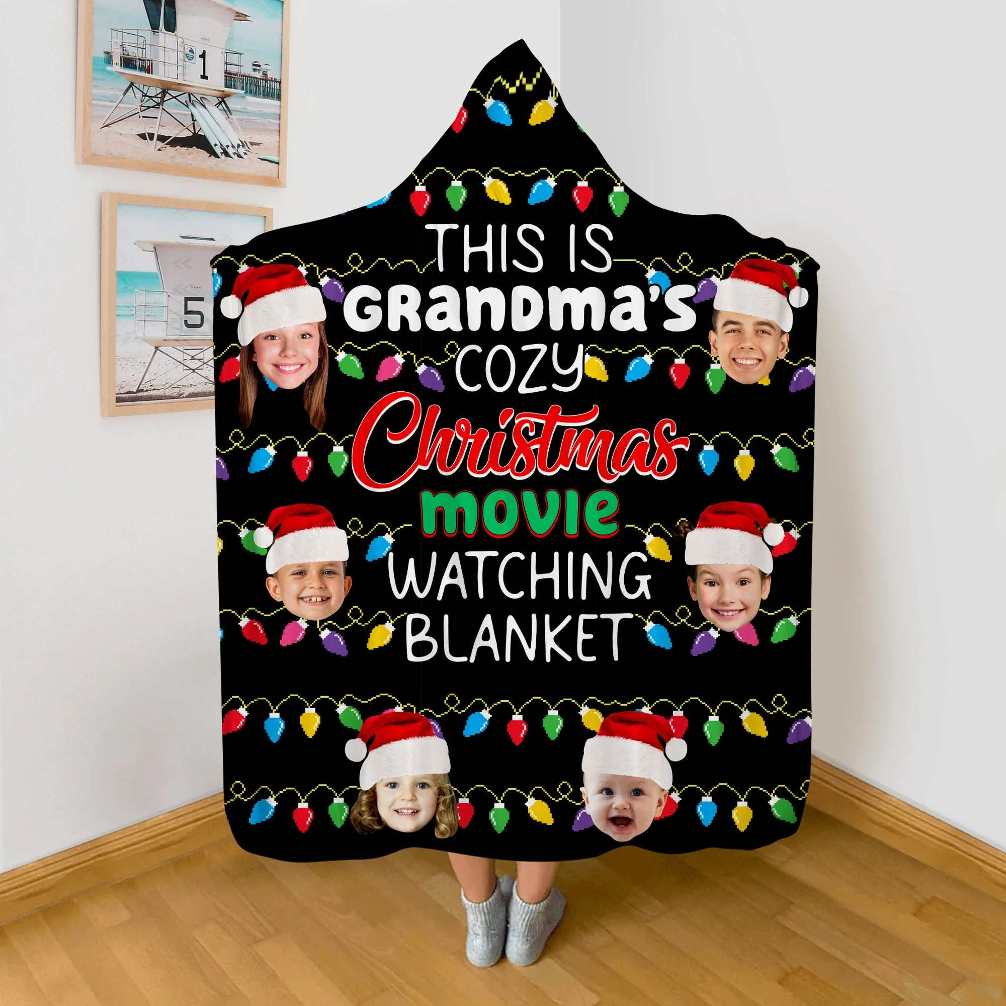 Custom Photo Gifts For Grandma Personalized Wearable Blanket - Image 6