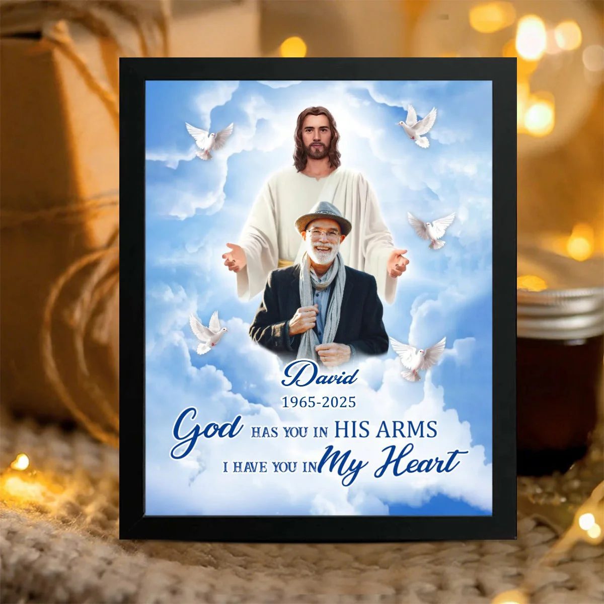 Custom Photo God Took You Home To Be With Him Personalized Memorial Picture Frame - Image 3