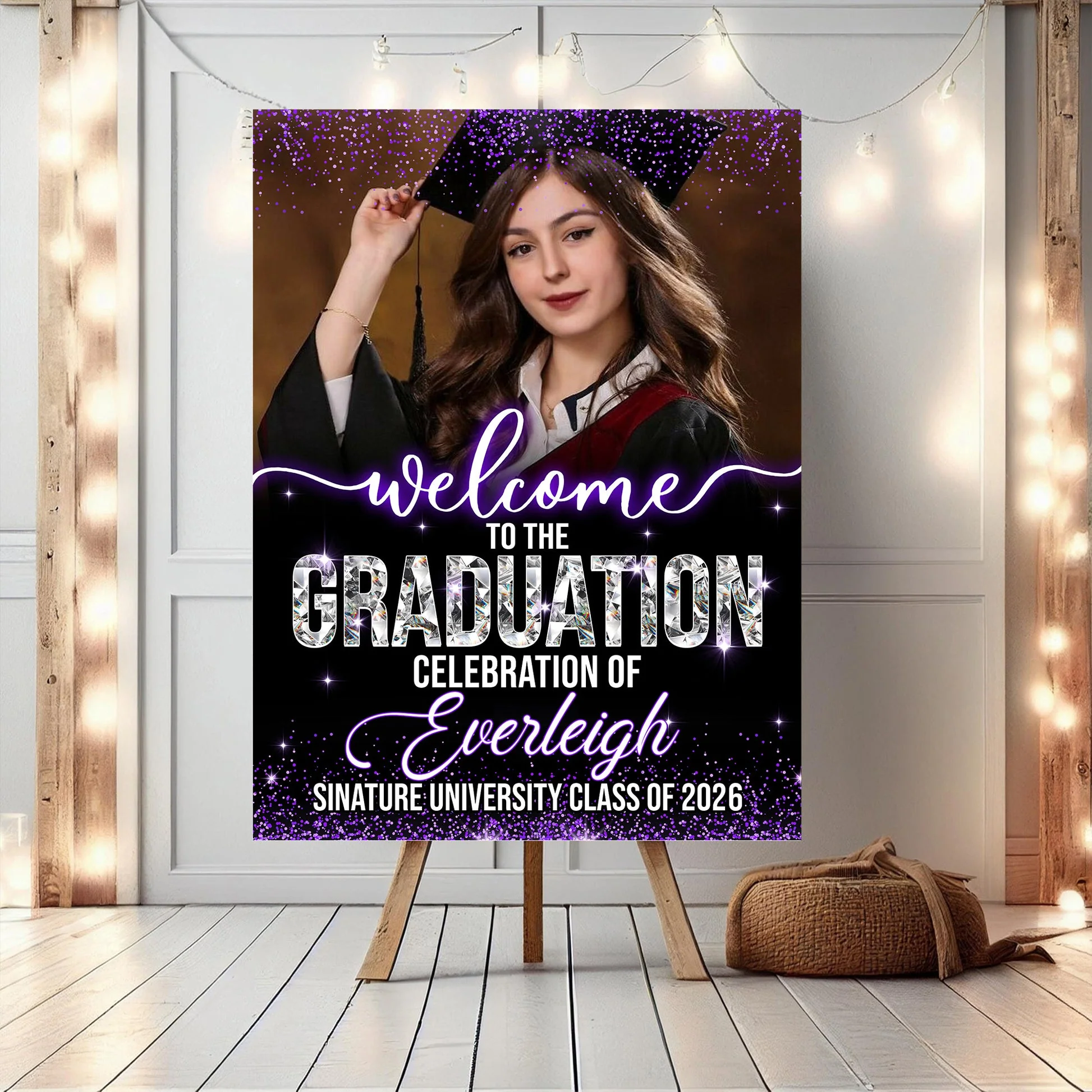 Custom Photo Grad Party Canvas Sign - Personalized Graduation Decoration Canvas - Image 2