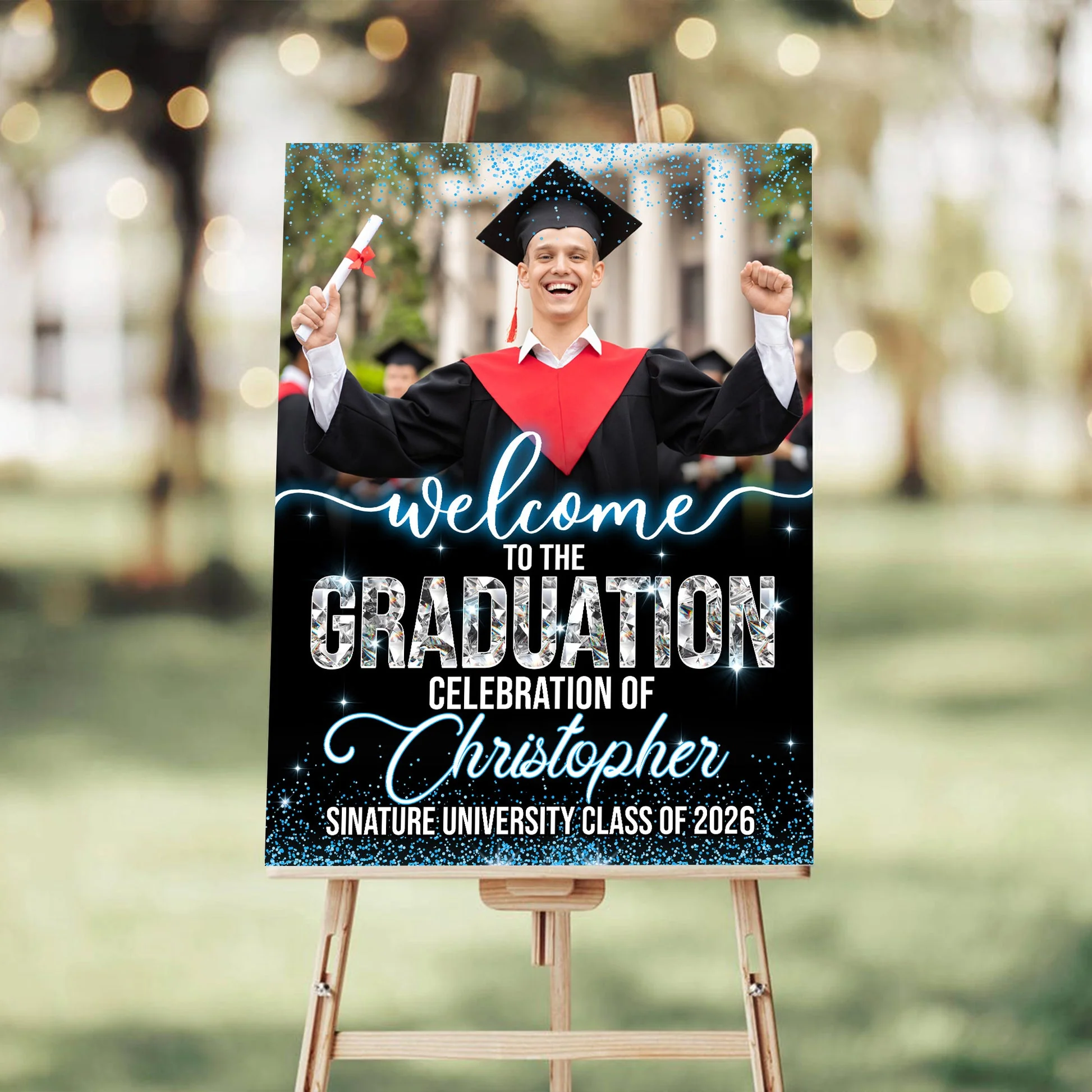 Custom Photo Grad Party Canvas Sign - Personalized Graduation Decoration Canvas - Image 6