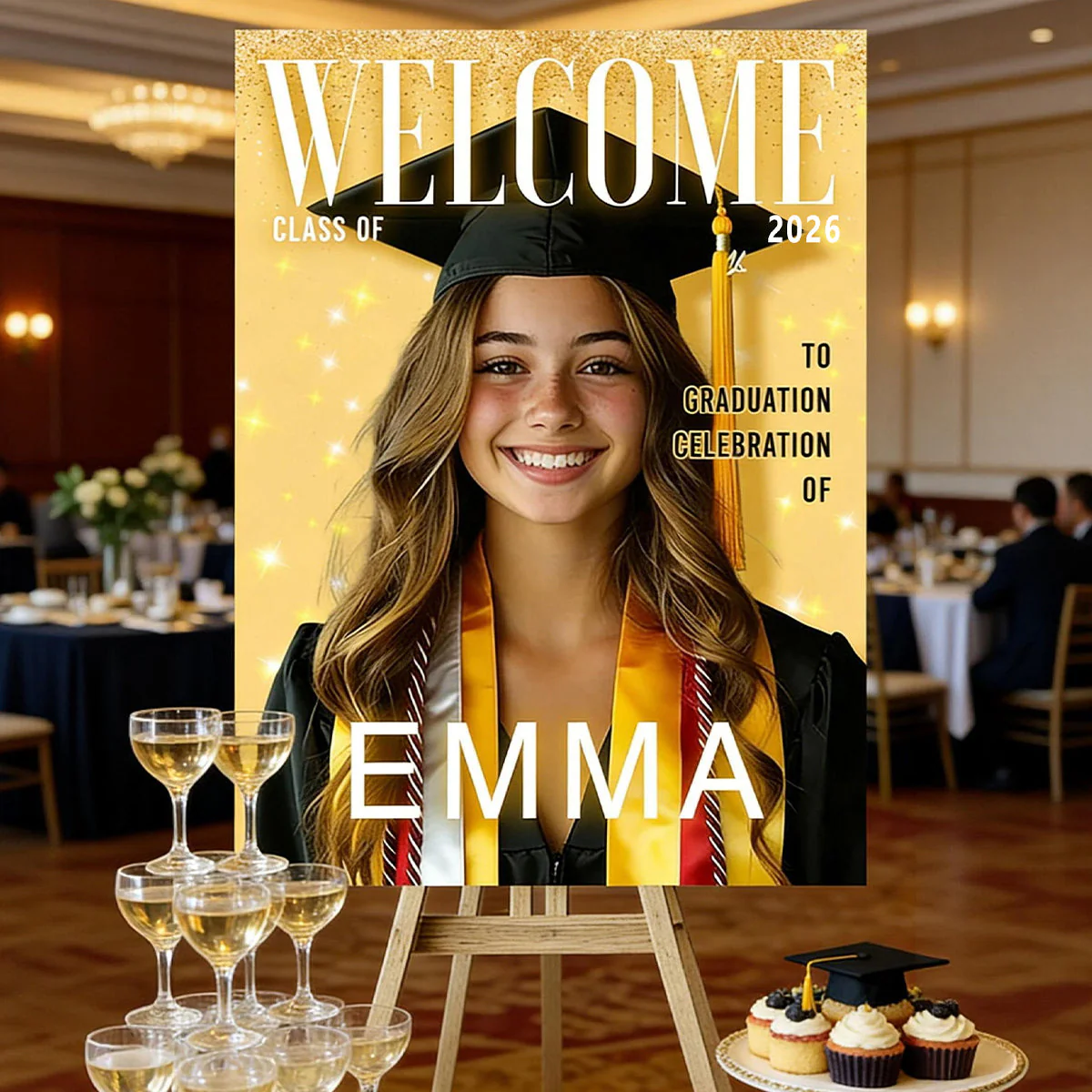 Custom Photo Graduation Welcome Sign - Personalized Magazine Canvas Graduation Gifts - Image 3