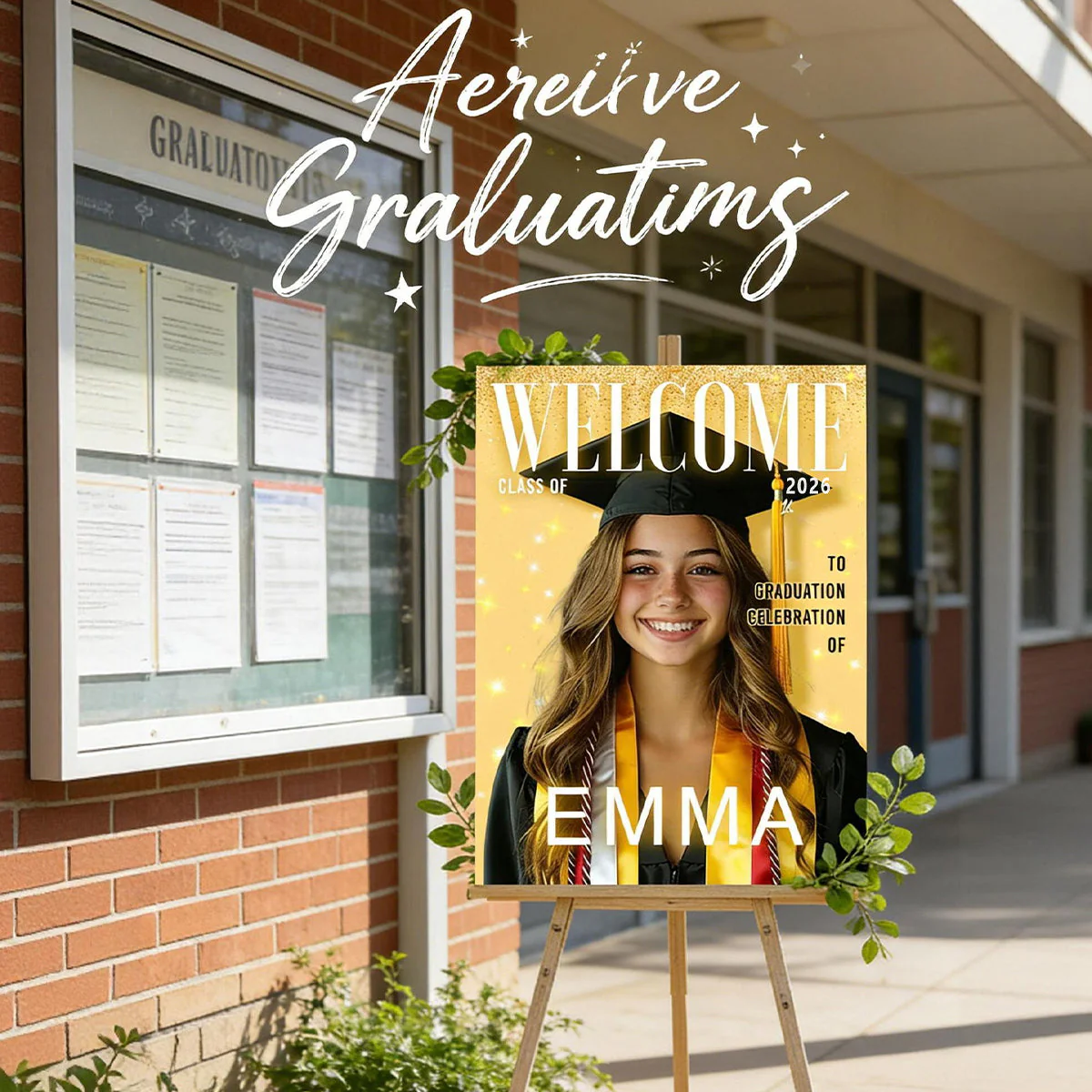 Custom Photo Graduation Welcome Sign - Personalized Magazine Canvas Graduation Gifts - Image 4