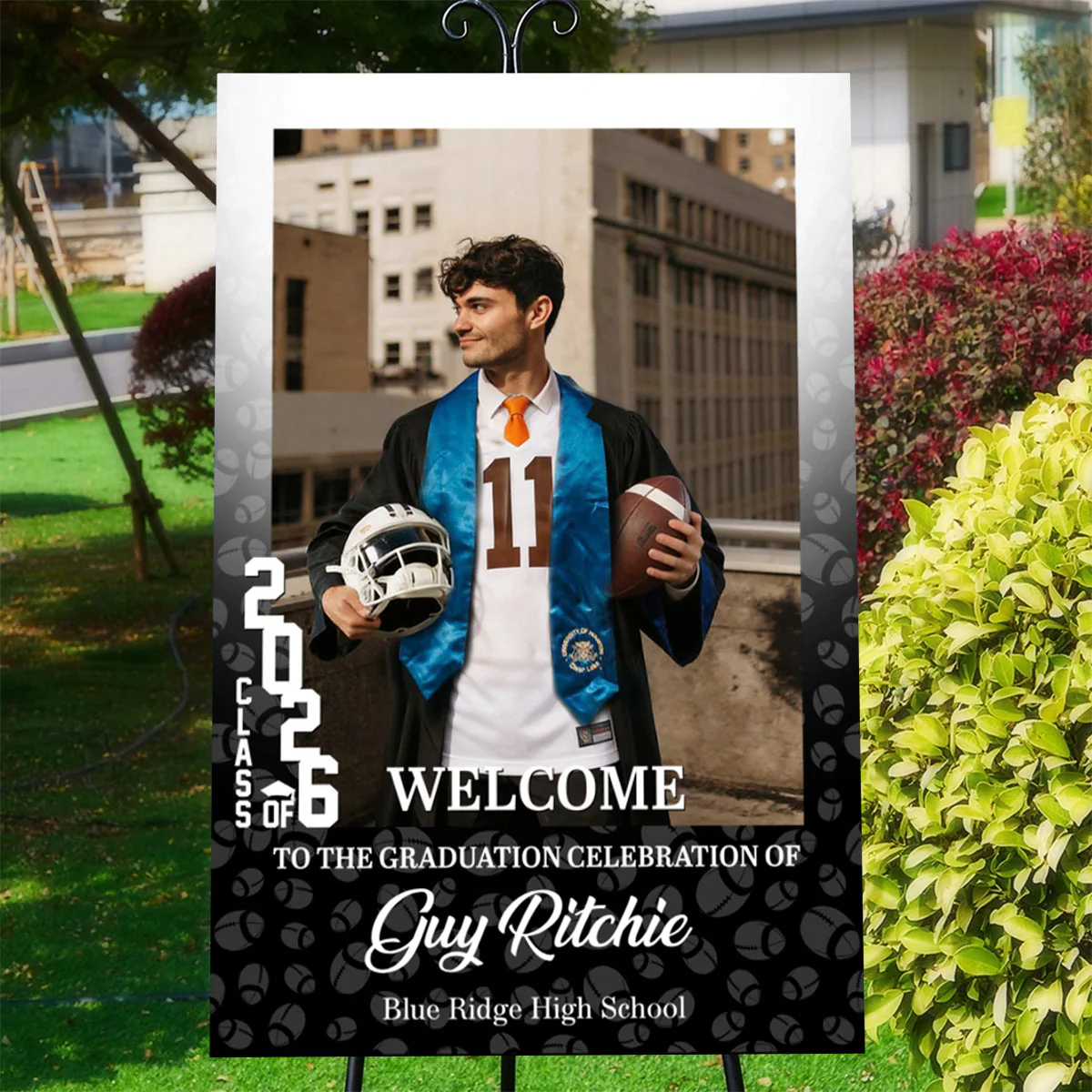 Custom Photo Graduation Welcome Sign - Personalized Sport Welcome Sign - Class Of 2026 - Image 2