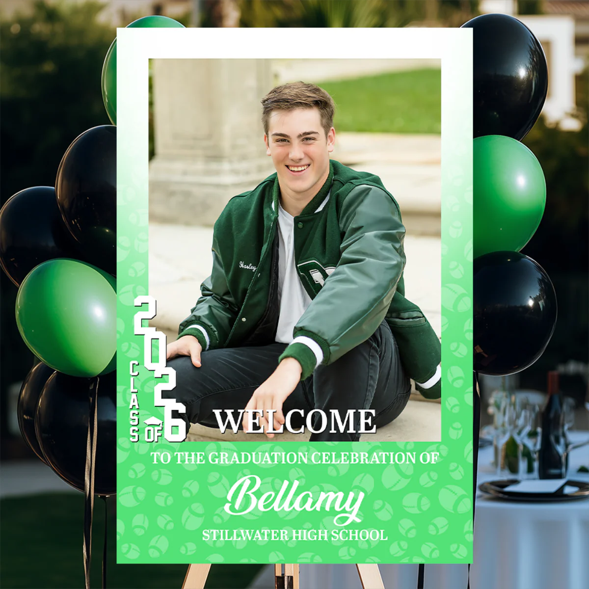 Custom Photo Graduation Welcome Sign - Personalized Sport Welcome Sign - Class Of 2026 - Image 3