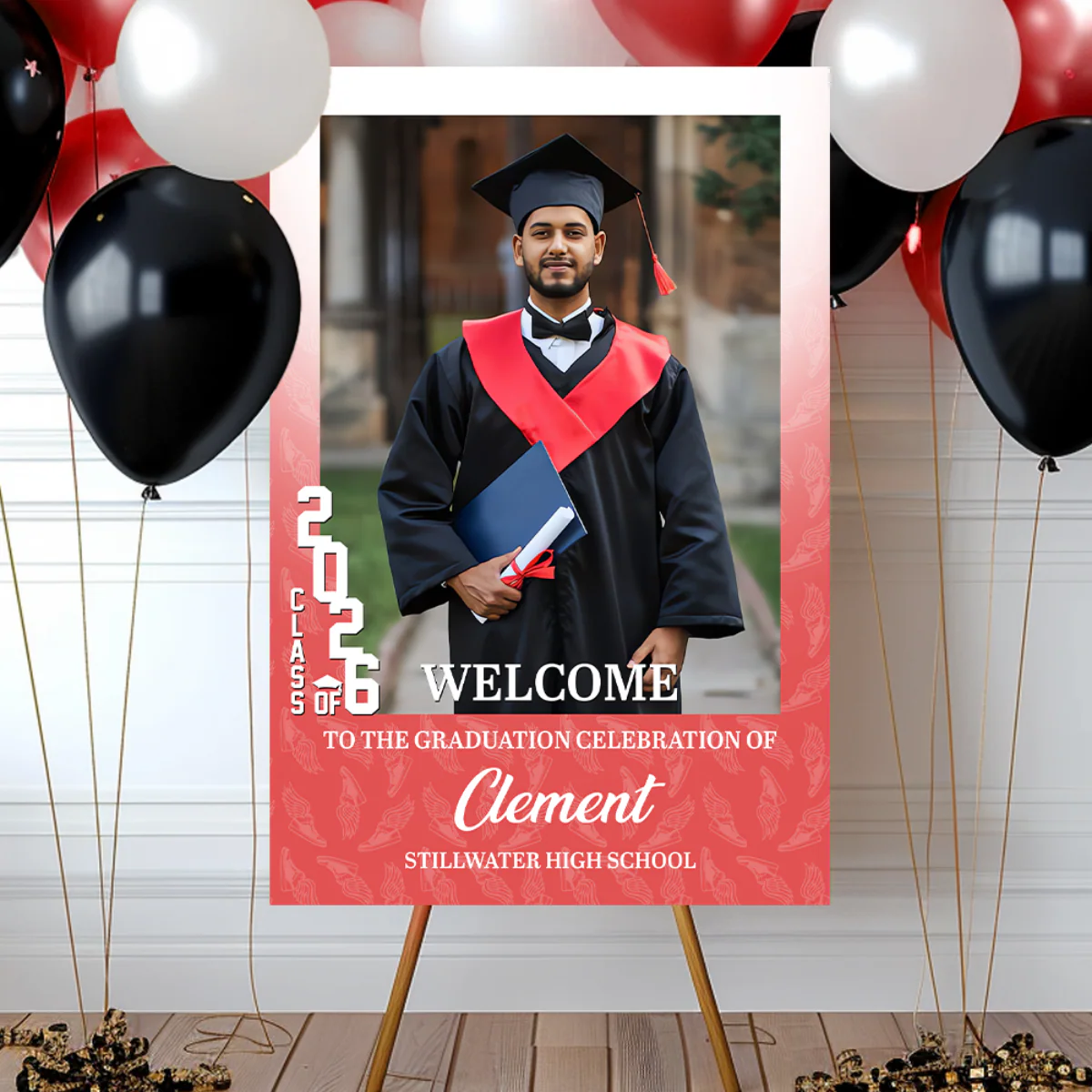 Custom Photo Graduation Welcome Sign - Personalized Sport Welcome Sign - Class Of 2026 - Image 4