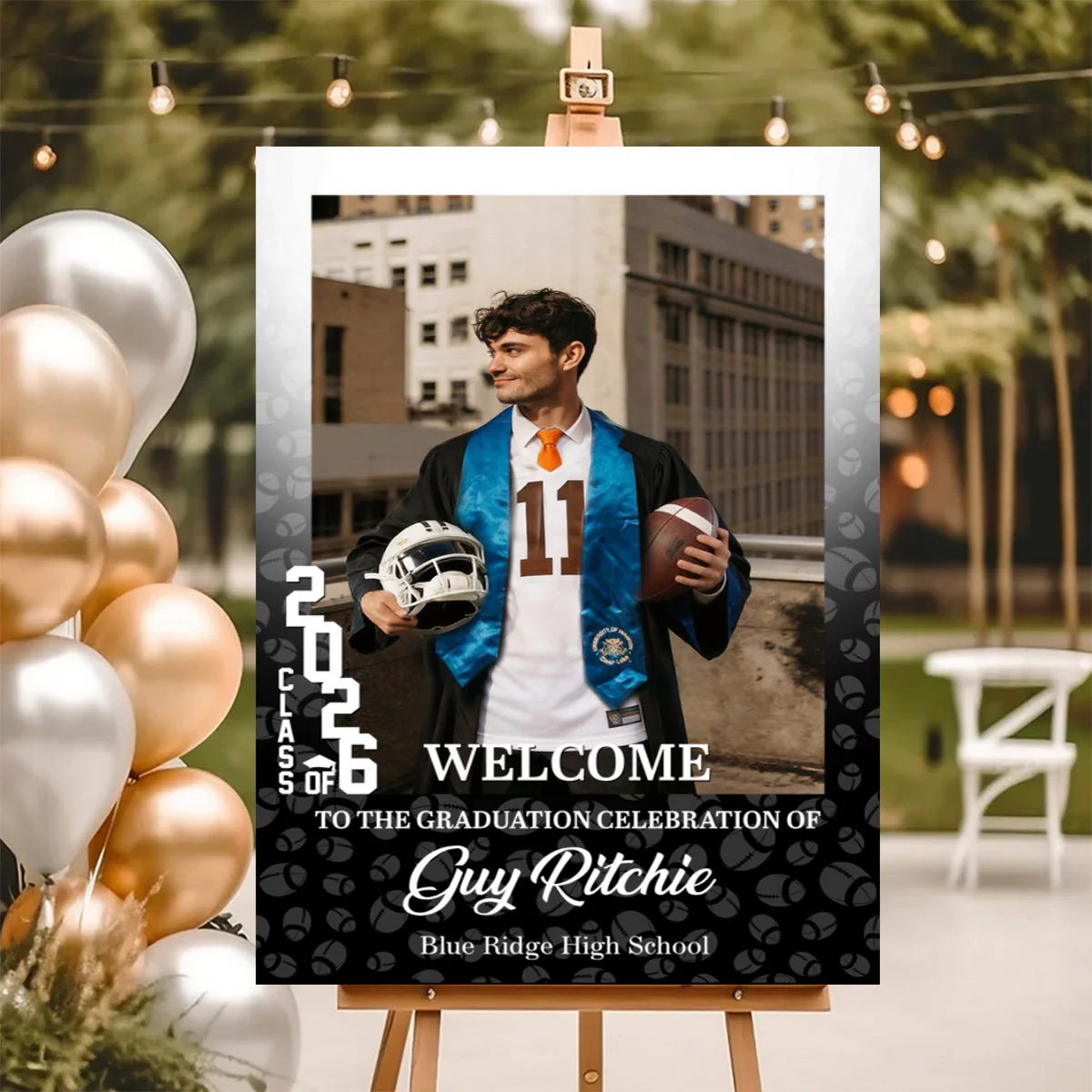 Custom Photo Graduation Welcome Sign - Personalized Sport Welcome Sign - Class Of 2026 - Image 6