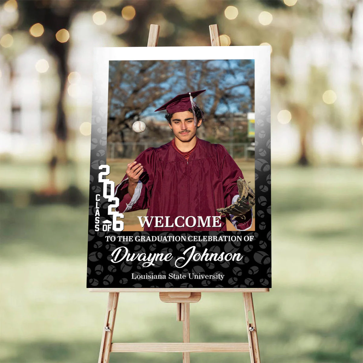 Custom Photo Graduation Welcome Sign - Personalized Sport Welcome Sign - Class Of 2026 - Image 7