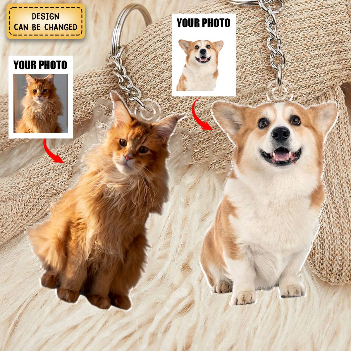 Custom Photo Happiness Is A Warm Puppy - Dog & Cat Personalized Keychain, Gift For Pet Owners, Pet Lovers - Image 3