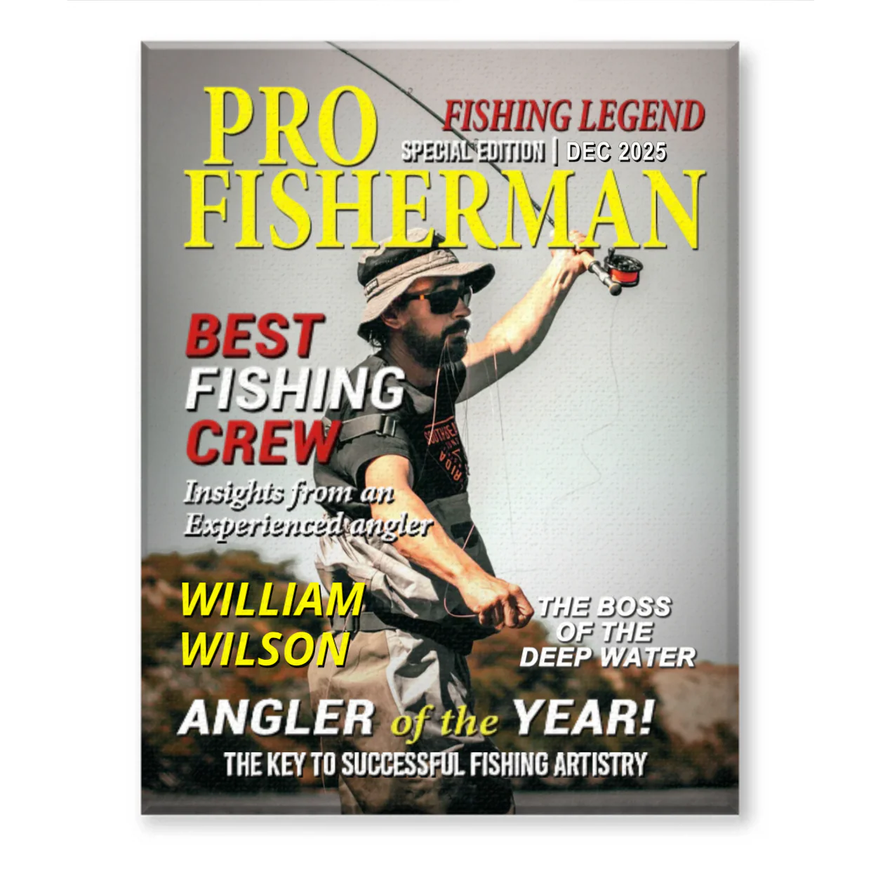 Custom Photo Hooked On Greatness Fishing Magazine Cover, Personalized Fishing Gifts for Men, Funny Gift for Fisherman - Image 6