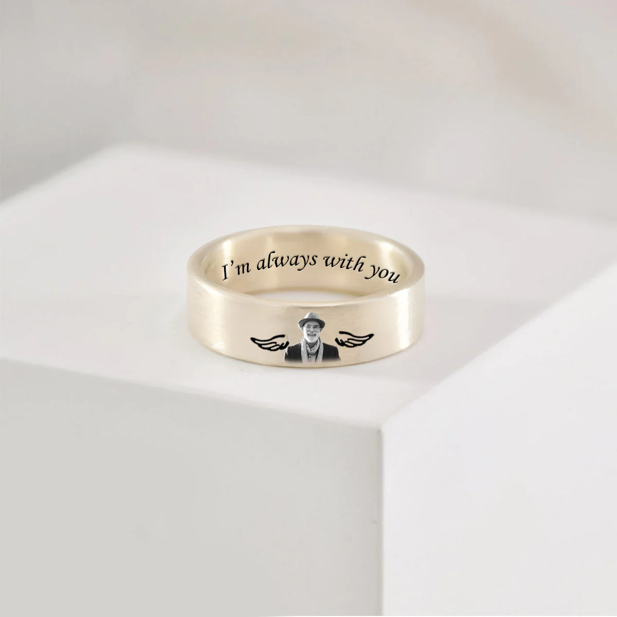 Custom Photo I’m always with you Personalized Memorial Ring - Image 2