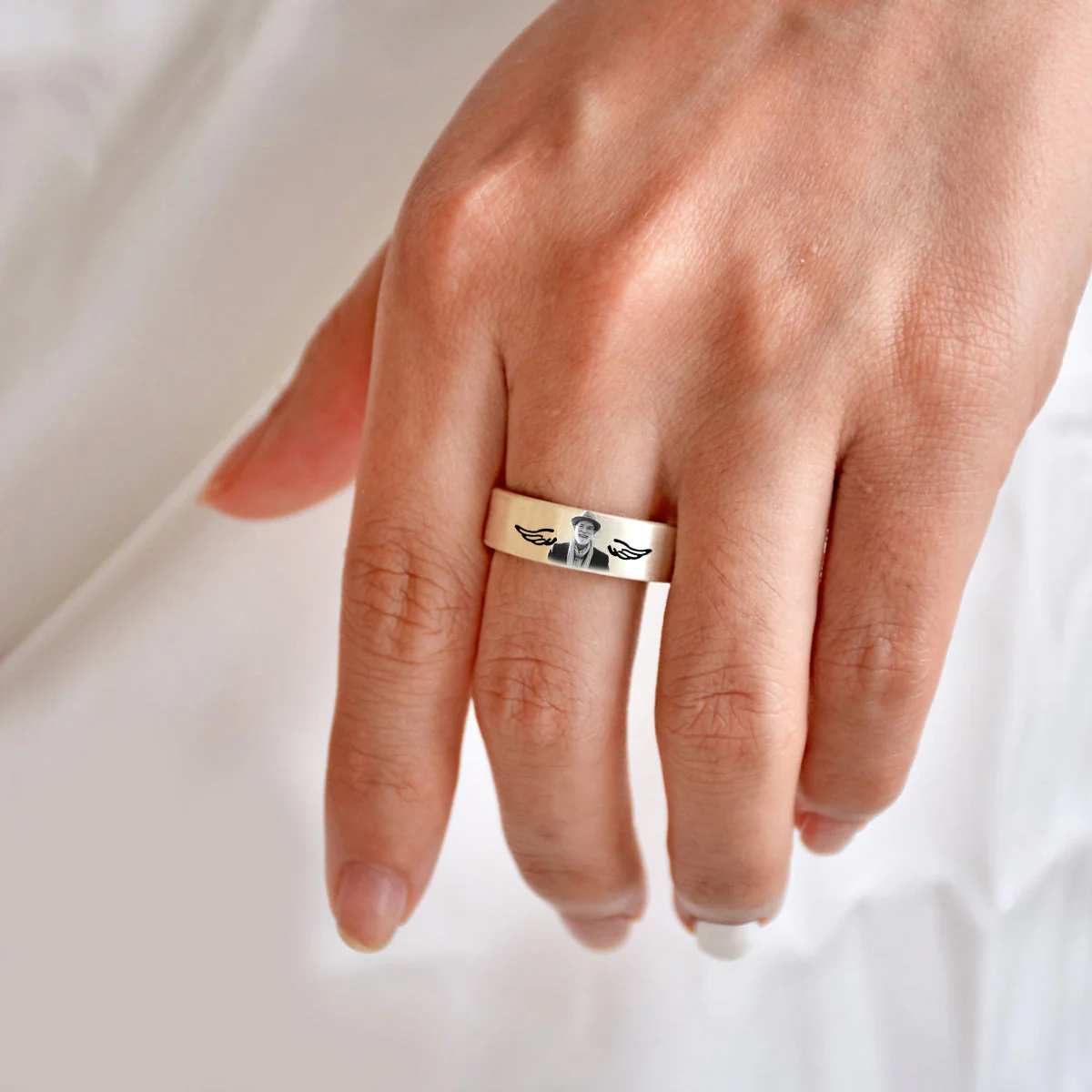 Custom Photo I’m always with you Personalized Memorial Ring - Image 3
