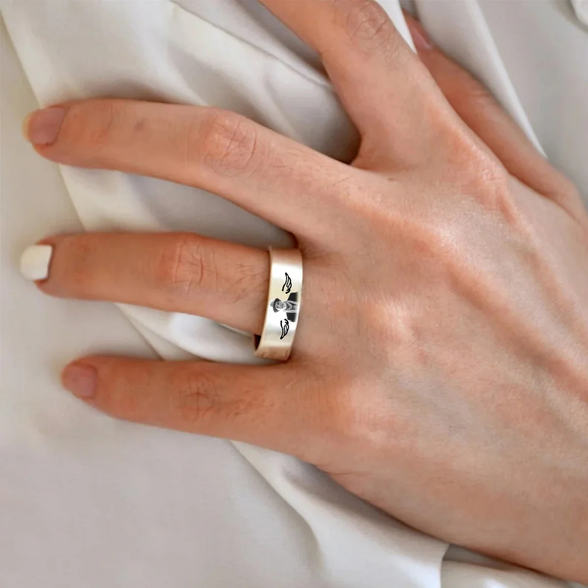 Custom Photo I’m always with you Personalized Memorial Ring - Image 9