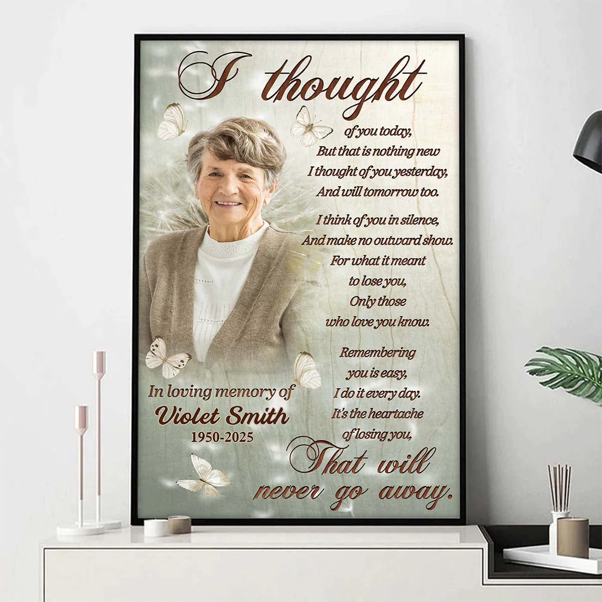 Custom Photo I Thought Of You Today - Personalized Customized Canvas - Image 2