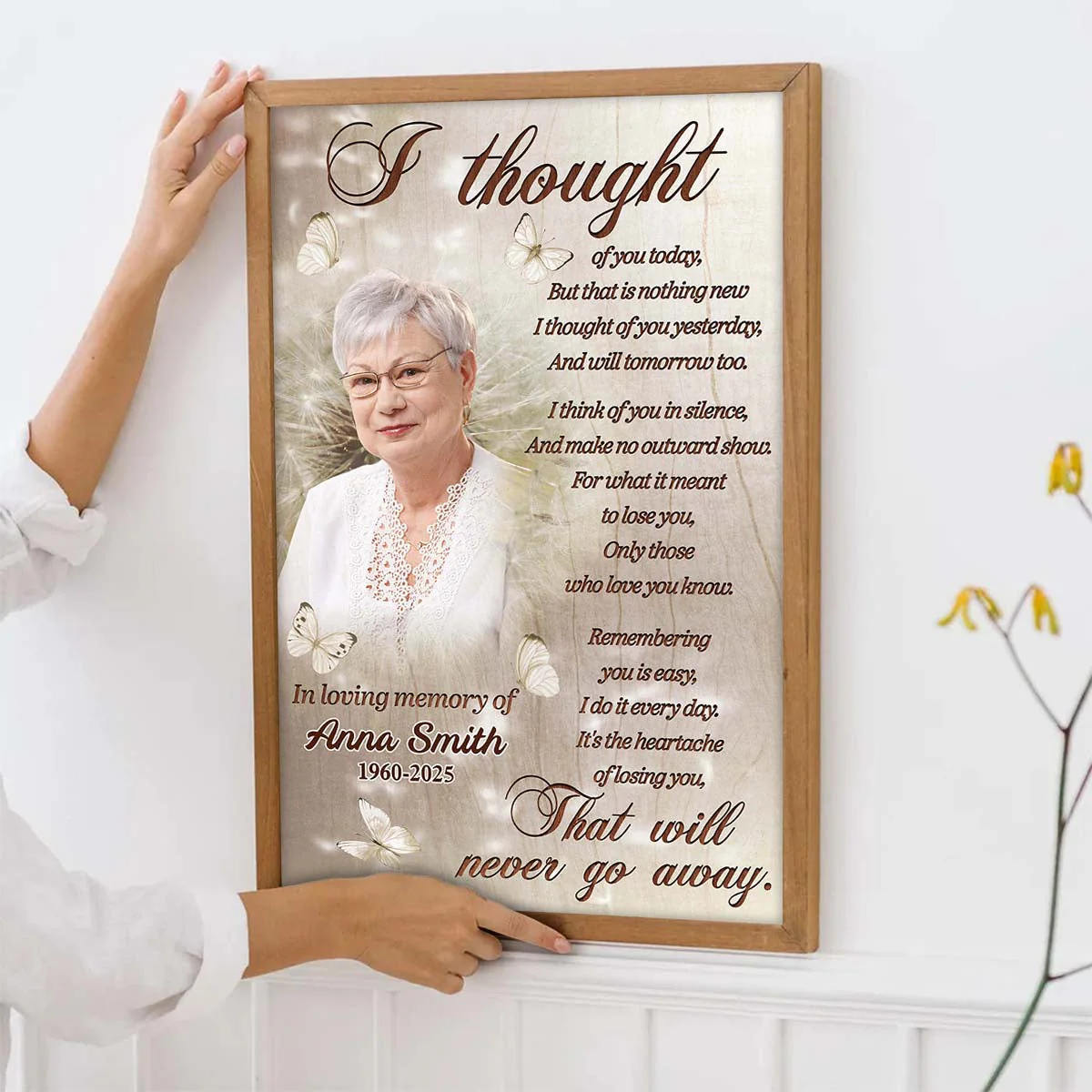 Custom Photo I Thought Of You Today - Personalized Customized Canvas - Image 3