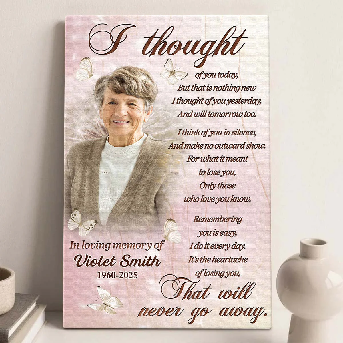 Custom Photo I Thought Of You Today - Personalized Customized Canvas - Image 4