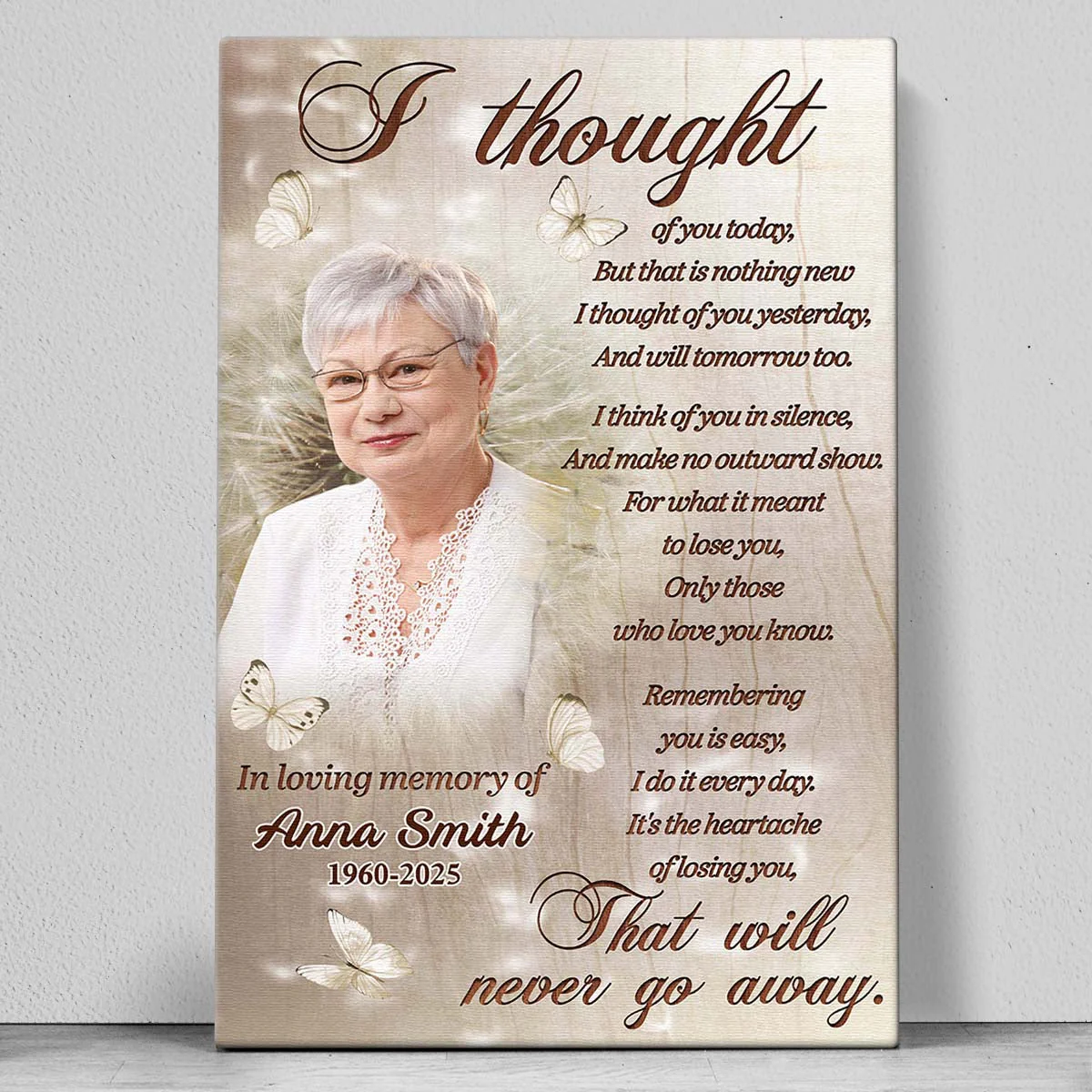 Custom Photo I Thought Of You Today - Personalized Customized Canvas - Image 5
