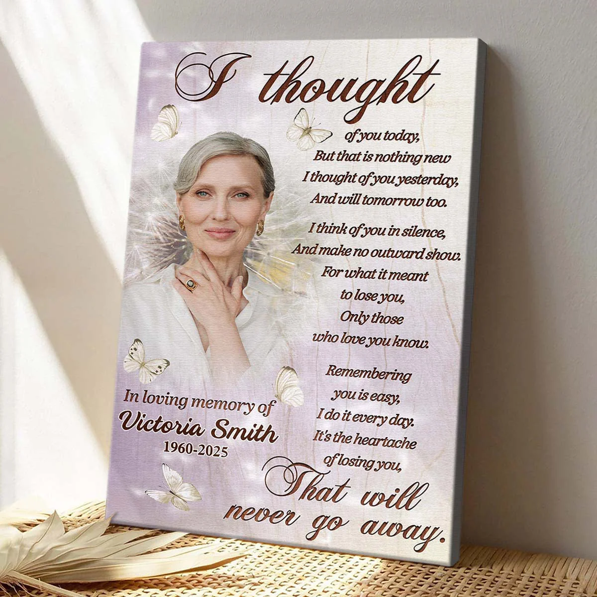 Custom Photo I Thought Of You Today - Personalized Customized Canvas - Image 6