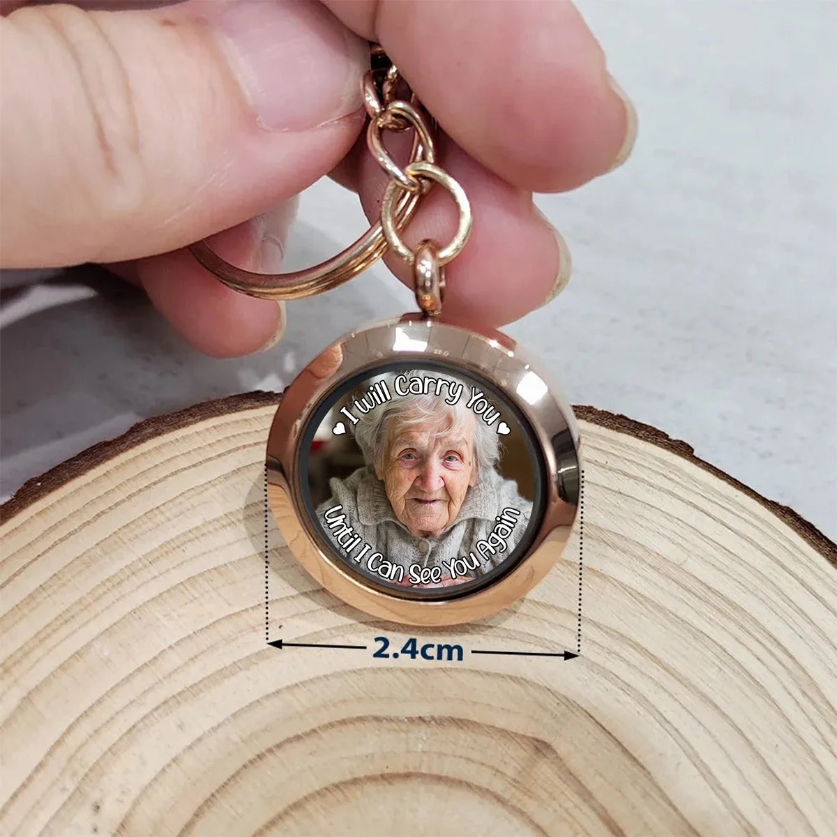 Custom Photo I Will Carry You Family Memorial - Personalized Keepsake Keychain - Image 2