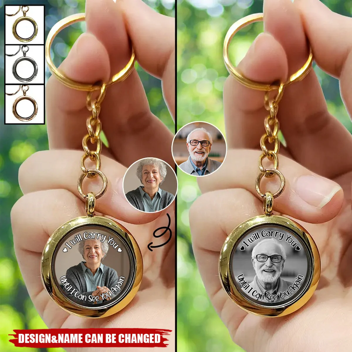 Custom Photo I Will Carry You Family Memorial - Personalized Keepsake Keychain - Image 3