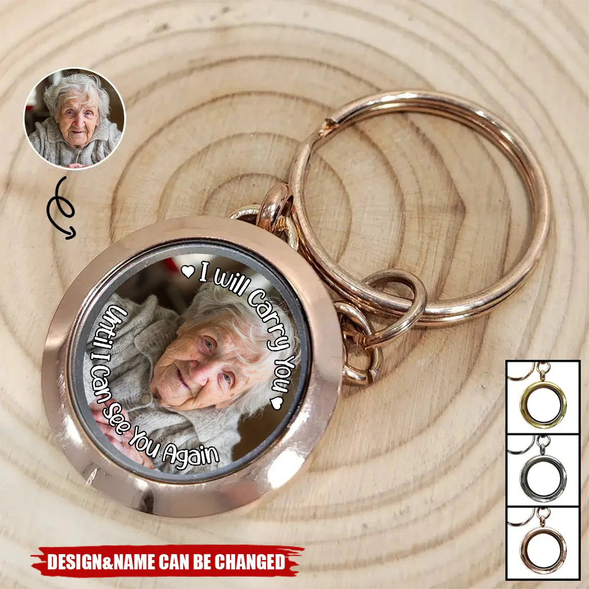 Custom Photo I Will Carry You Family Memorial - Personalized Keepsake Keychain - Image 4