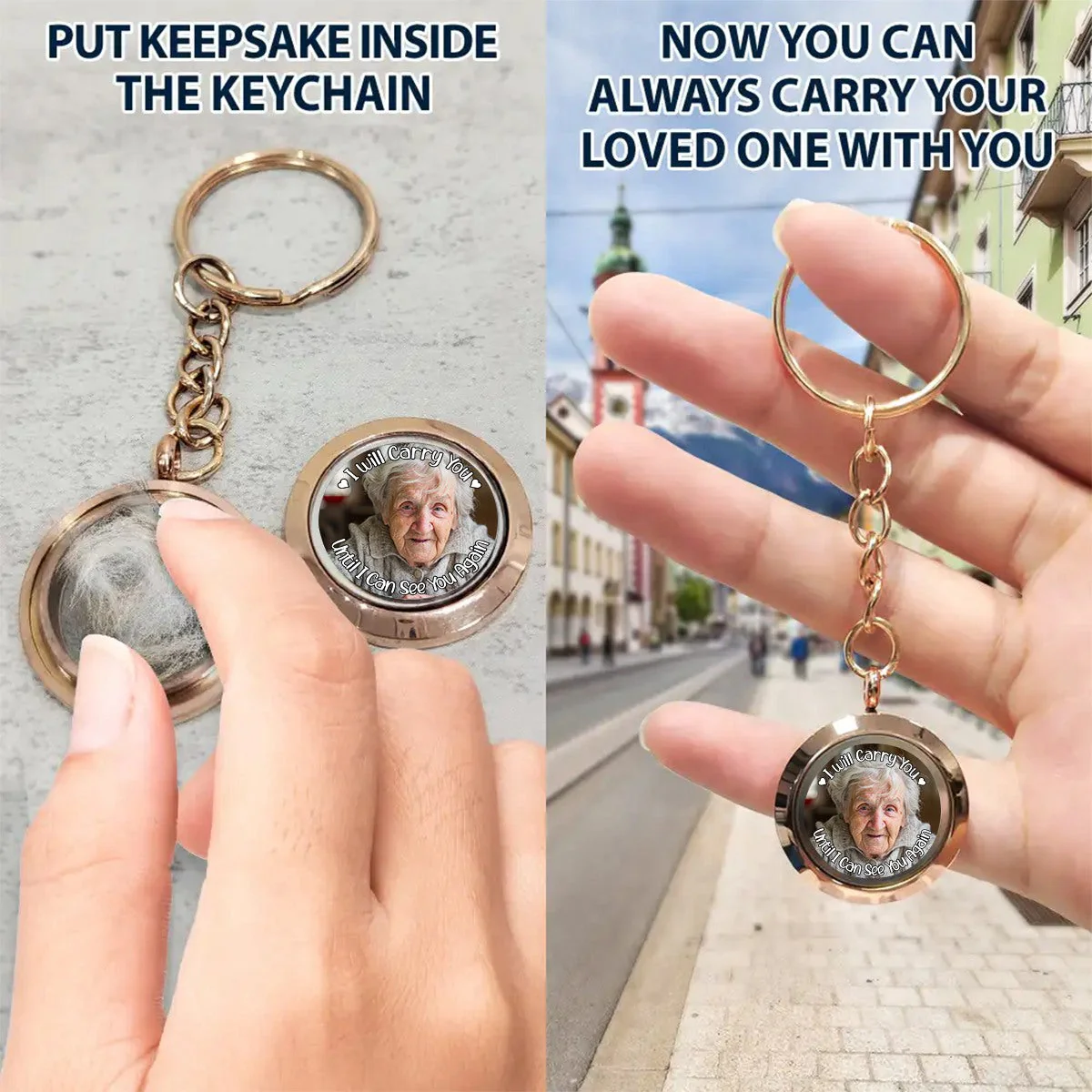 Custom Photo I Will Carry You Family Memorial - Personalized Keepsake Keychain - Image 7