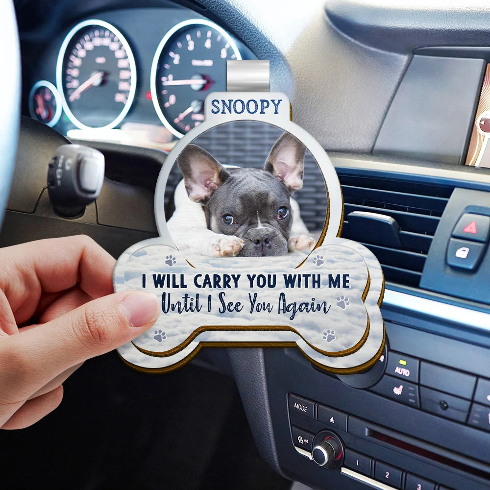 Custom Photo I Will Carry You With Me - Personalized Shaped Car Visor Clip - Image 2