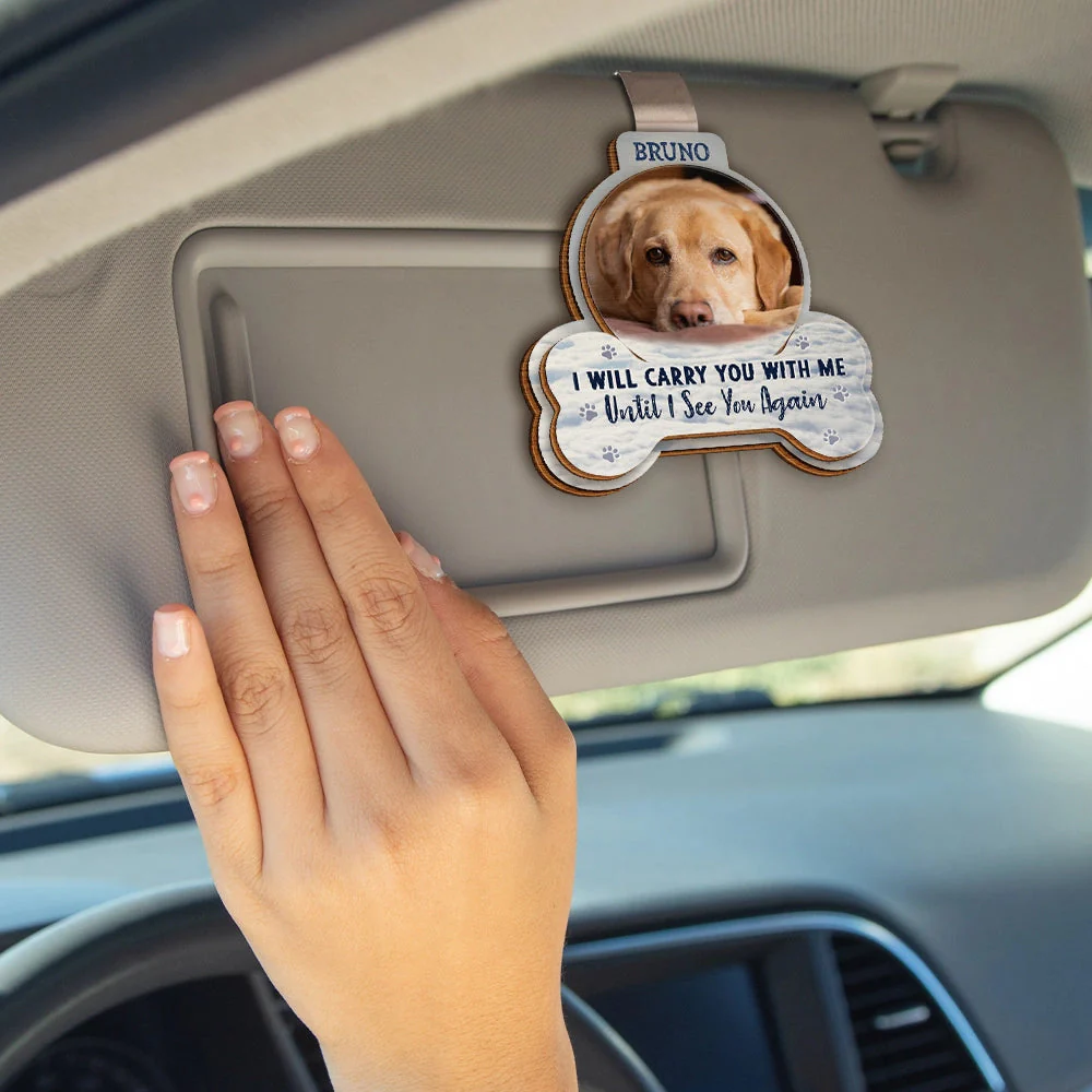 Custom Photo I Will Carry You With Me - Personalized Shaped Car Visor Clip - Image 4