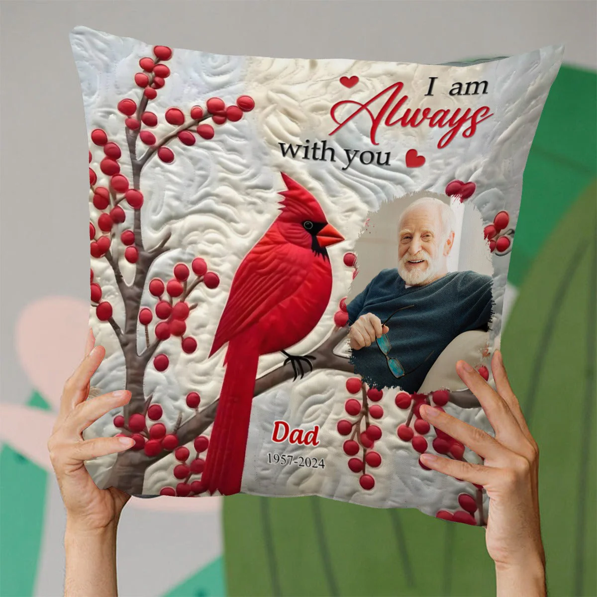 Custom Photo I'm Always With You Memorial Cardinal Personalized Pillow - Image 4