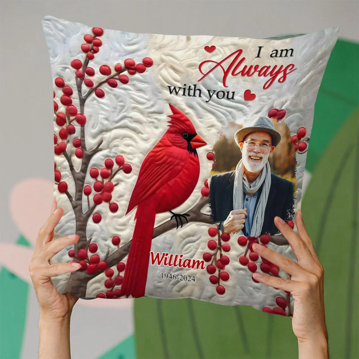 Custom Photo I'm Always With You Memorial Cardinal Personalized Pillow - Image 7