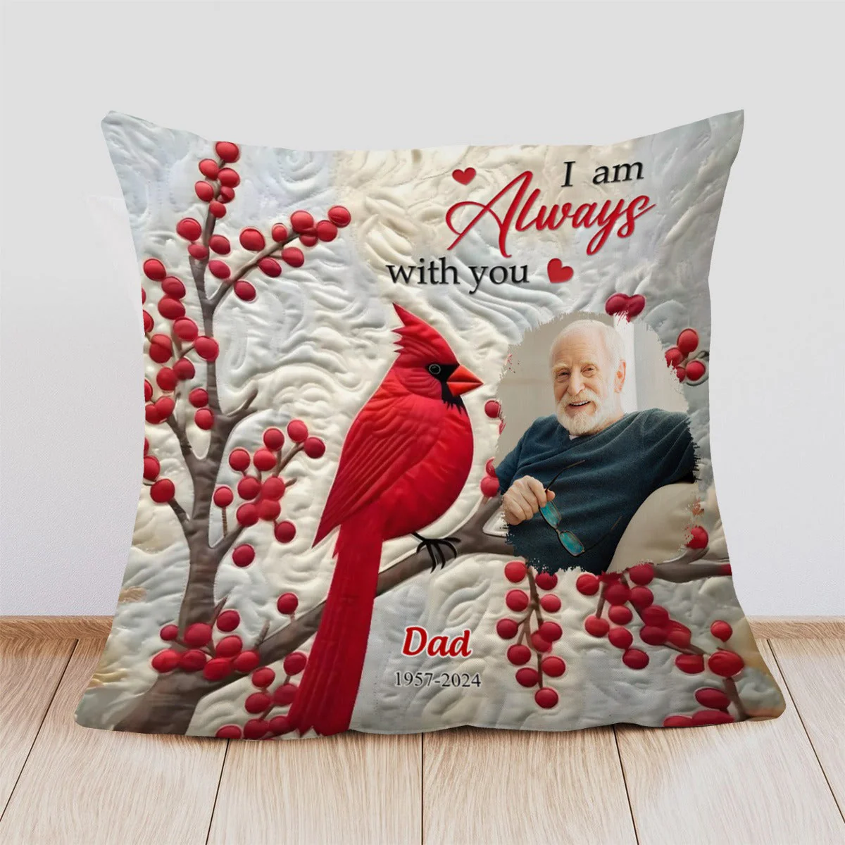 Custom Photo I'm Always With You Memorial Cardinal Personalized Pillow - Image 9