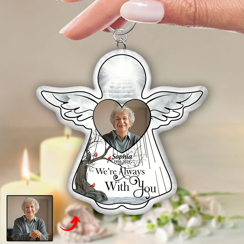 Custom Photo I'm Always With You - Memorial Gift For Family, Friends - Personalized Angel Doll Keychain - Image 3