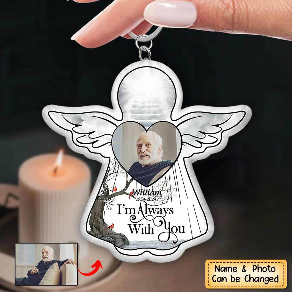 Custom Photo I'm Always With You - Memorial Gift For Family, Friends - Personalized Angel Doll Keychain - Image 4