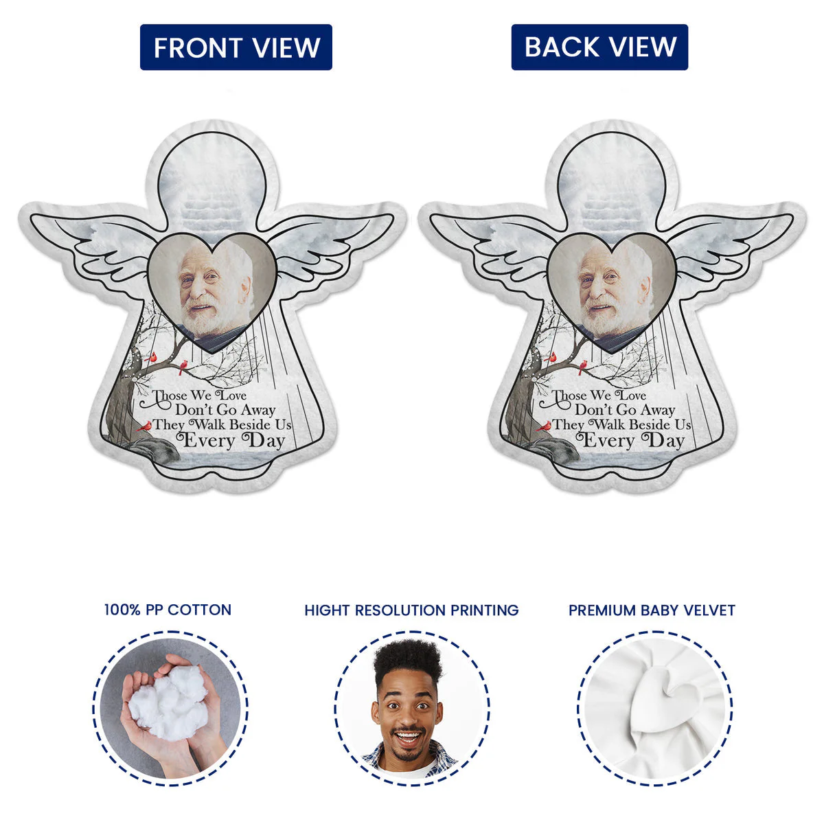 Custom Photo I'm Always With You - Memorial Gift For Family, Friends - Personalized Angel Doll Keychain - Image 6