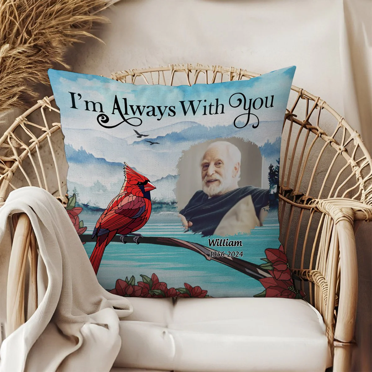 Custom Photo I'm Always With You Memorial - Personalized Pillow - Image 5
