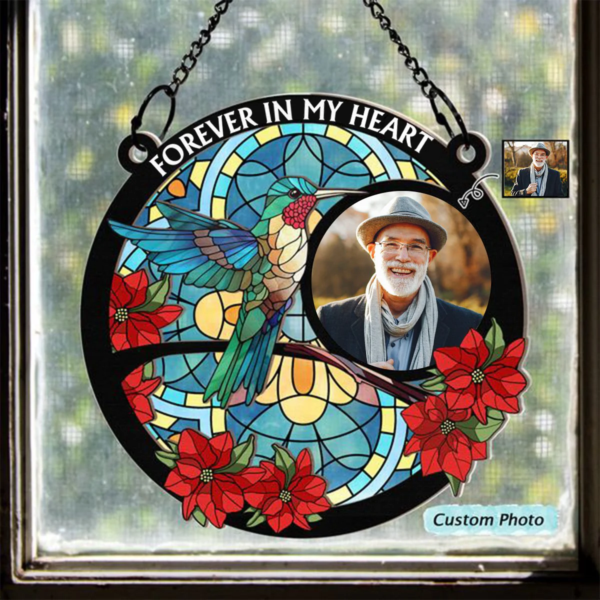 I'm Always With You Memorial - Personalized Window Hanging Suncatcher Ornament - Image 2