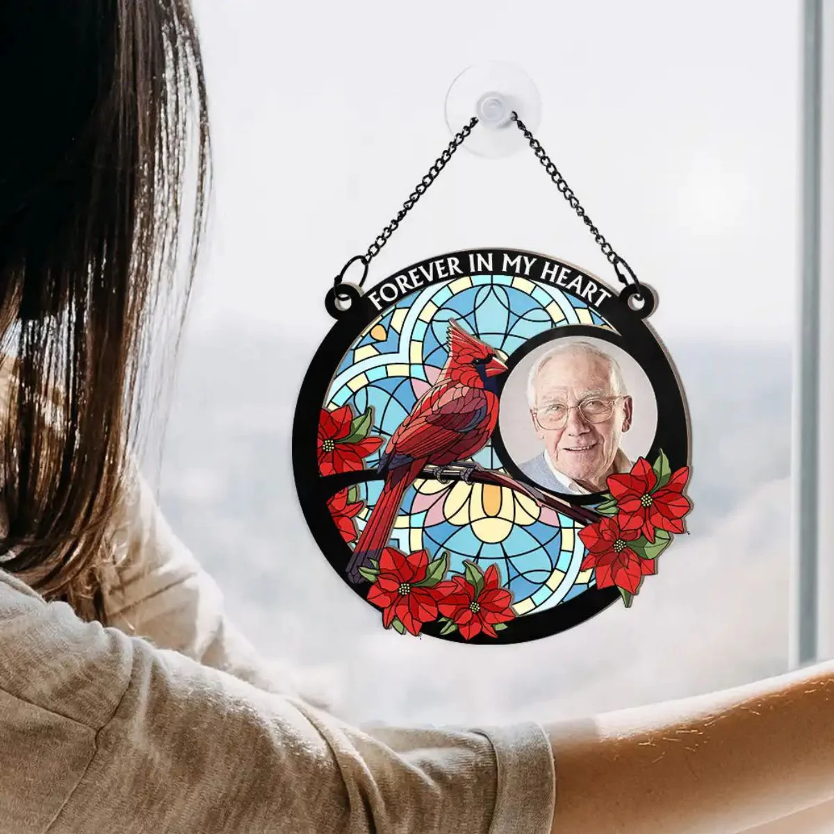 I'm Always With You Memorial - Personalized Window Hanging Suncatcher Ornament - Image 3
