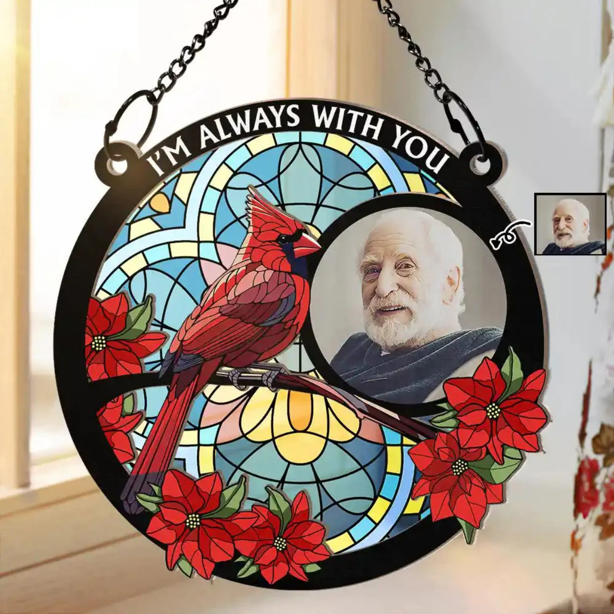 I'm Always With You Memorial - Personalized Window Hanging Suncatcher Ornament - Image 4