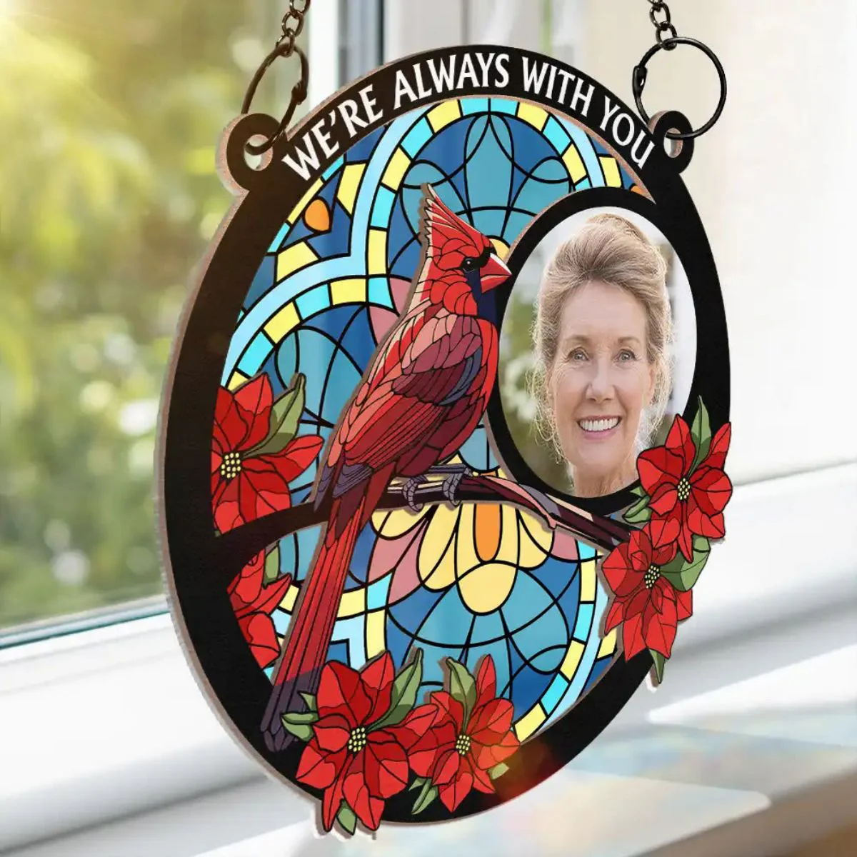 I'm Always With You Memorial - Personalized Window Hanging Suncatcher Ornament - Image 5
