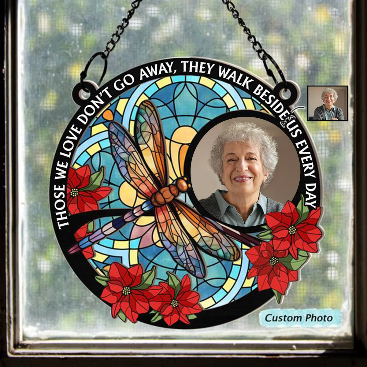I'm Always With You Memorial - Personalized Window Hanging Suncatcher Ornament - Image 6
