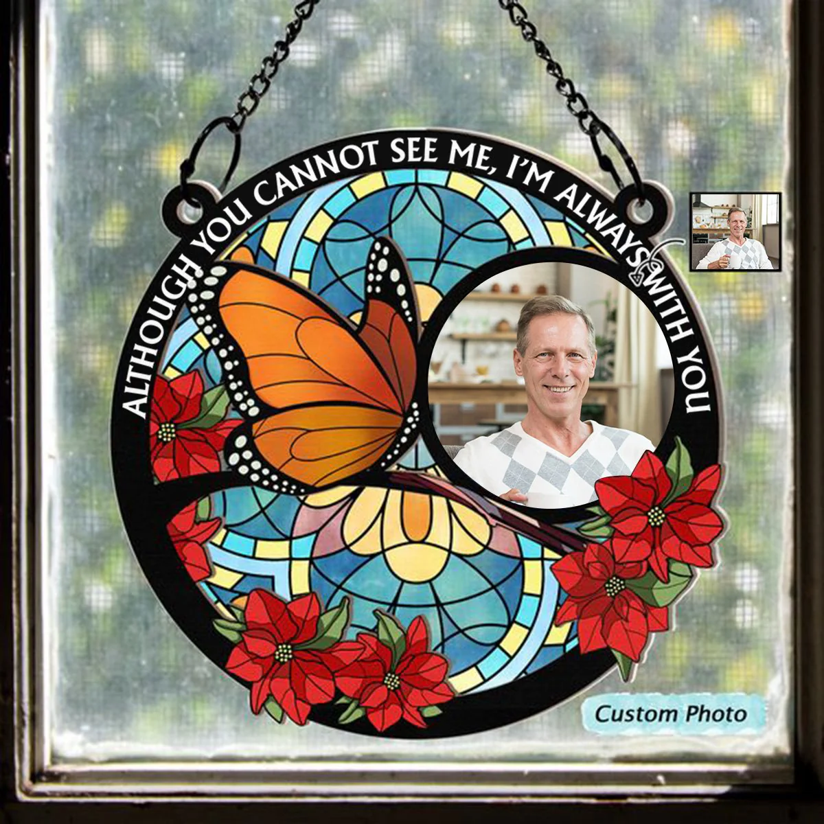 I'm Always With You Memorial - Personalized Window Hanging Suncatcher Ornament - Image 7