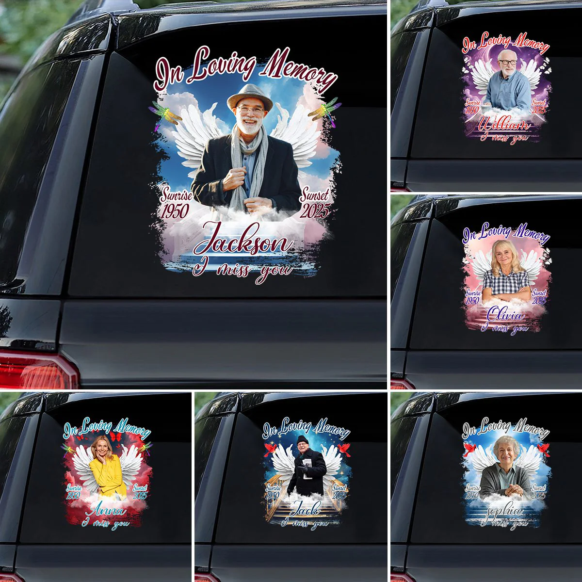 Custom Photo In Loving Memory - Memorial Personalized Decal - Image 3