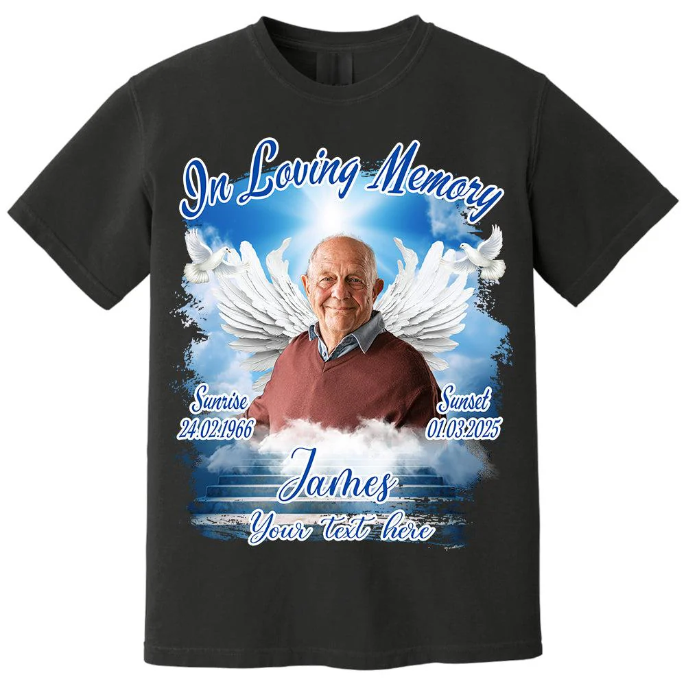 Custom Photo In Loving Memory - Memorial Personalized T shirt - Image 2