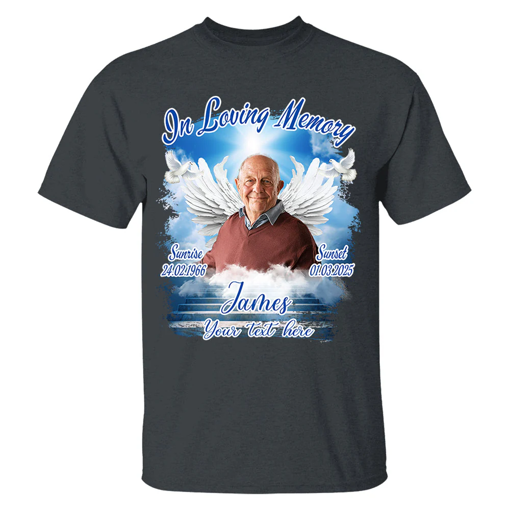 Custom Photo In Loving Memory - Memorial Personalized T shirt - Image 4