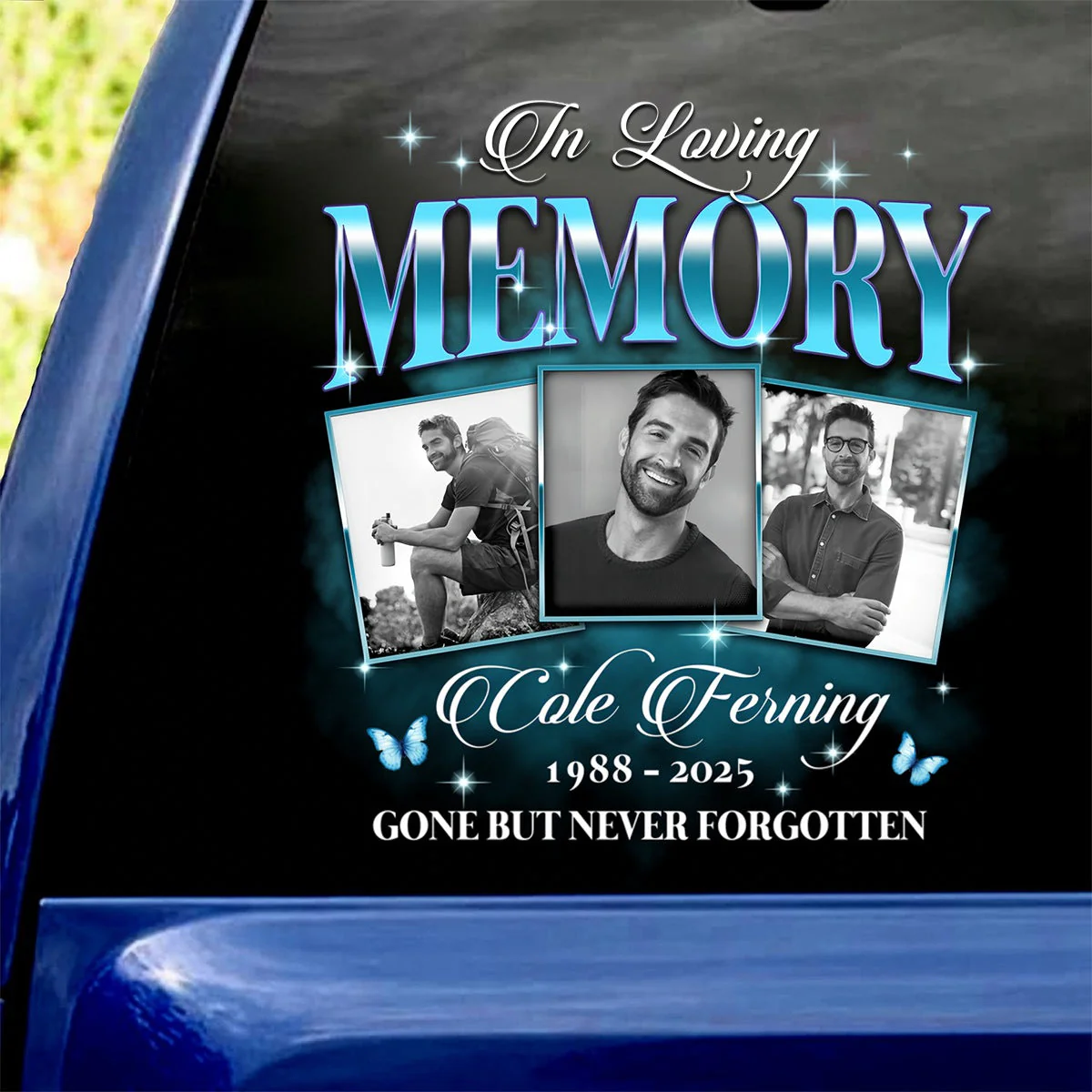 Custom Photo In Loving Memory Sympathy Gift Loss Of Loved One - Personalized Photo Memorial Decal - Image 4