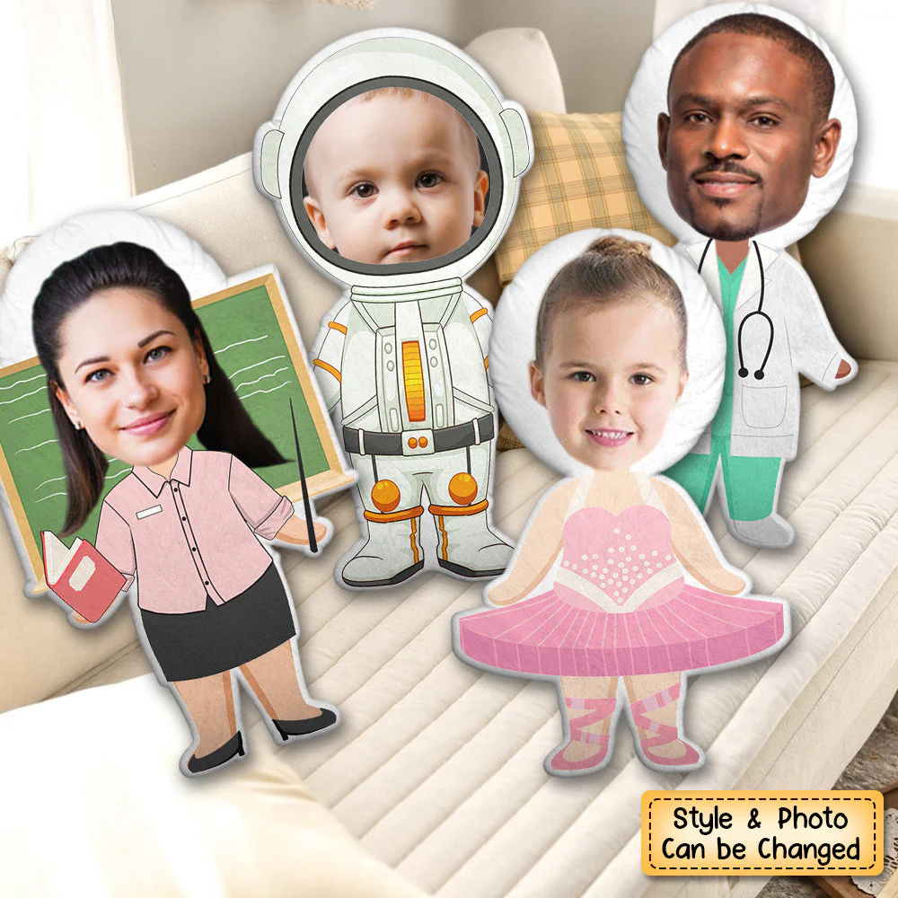 Custom Photo Jobs - Funny Gift For Family/Friends - Personalized Custom Shaped Pillow - Image 2
