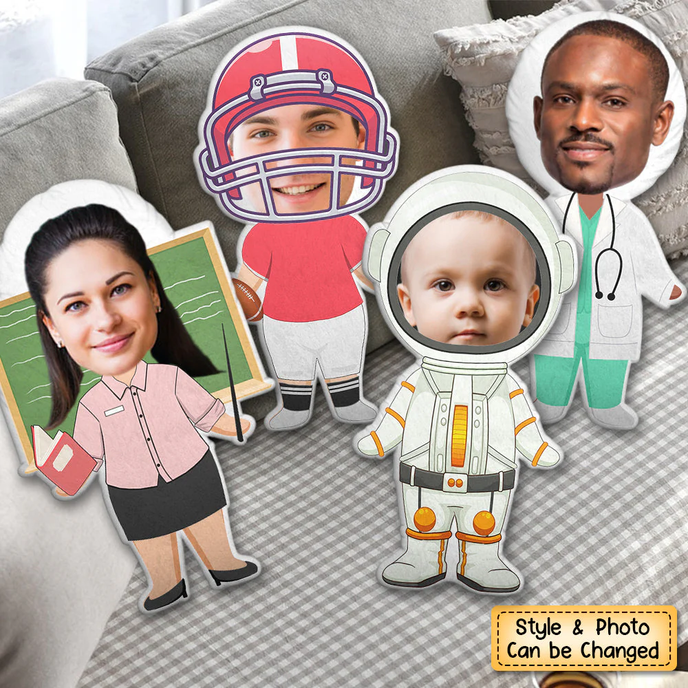 Custom Photo Jobs - Funny Gift For Family/Friends - Personalized Custom Shaped Pillow - Image 3