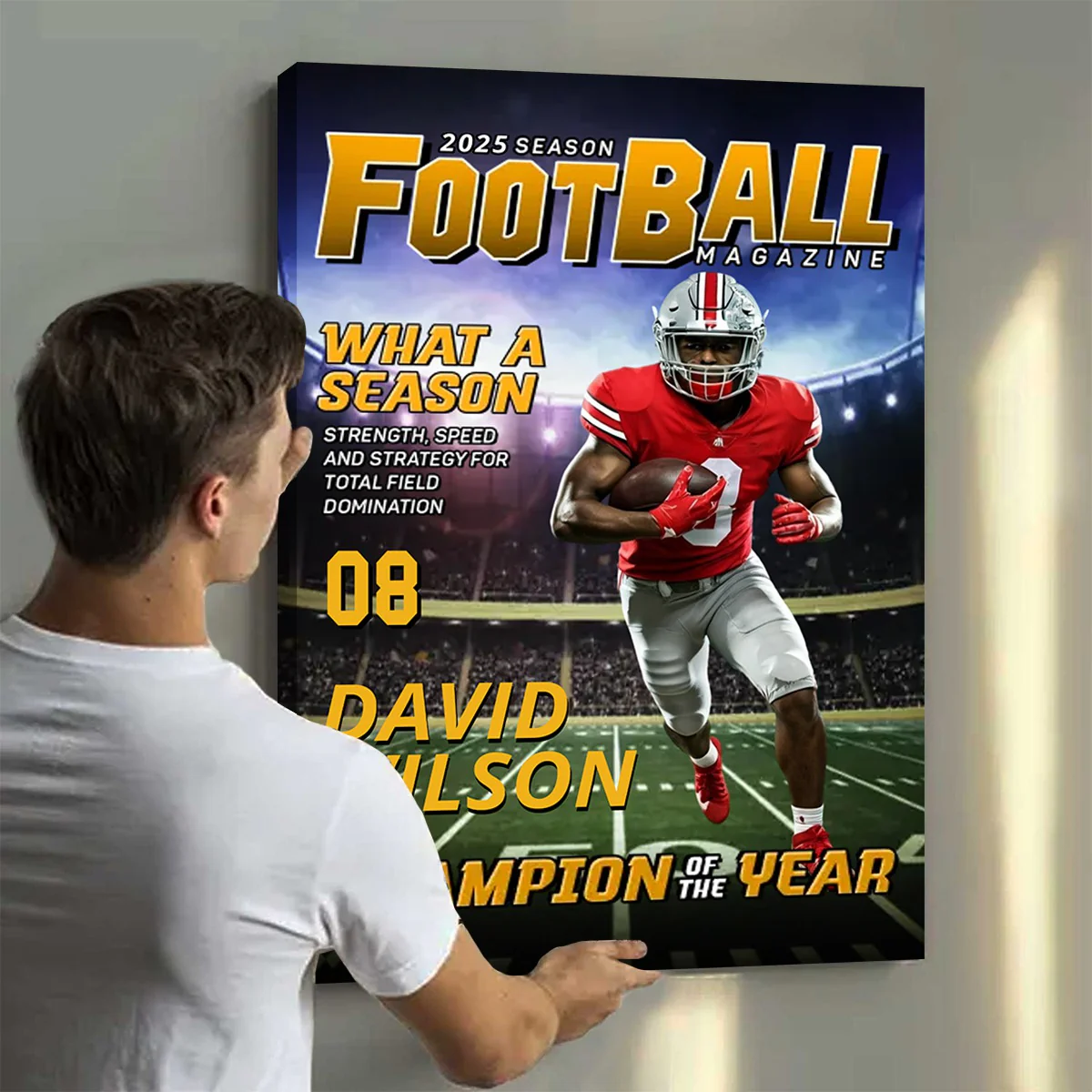 Custom Photo Magazine Cover Personalized American Football Poster Gift for American Football Lovers - Image 2