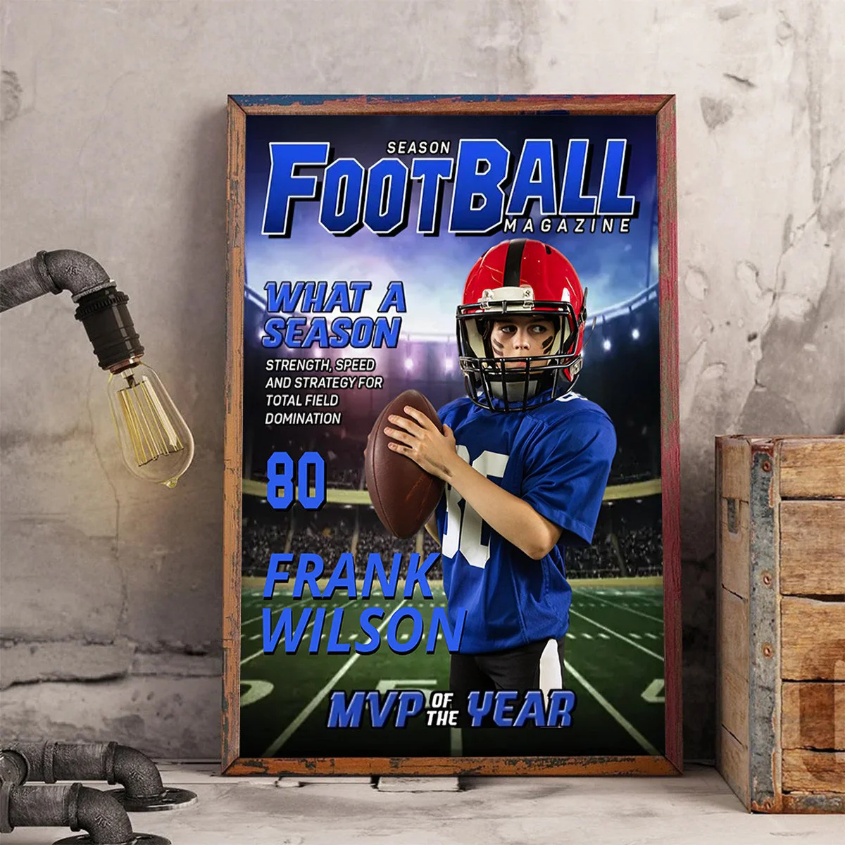 Custom Photo Magazine Cover Personalized American Football Poster Gift for American Football Lovers - Image 4