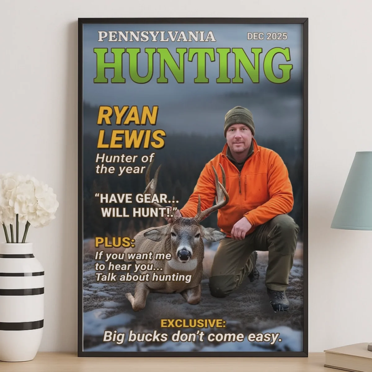 Custom Photo Magazine Vertical Poster - Personalized Hunting Gifts For Hunters - Moments Like This Are Earned - Image 4